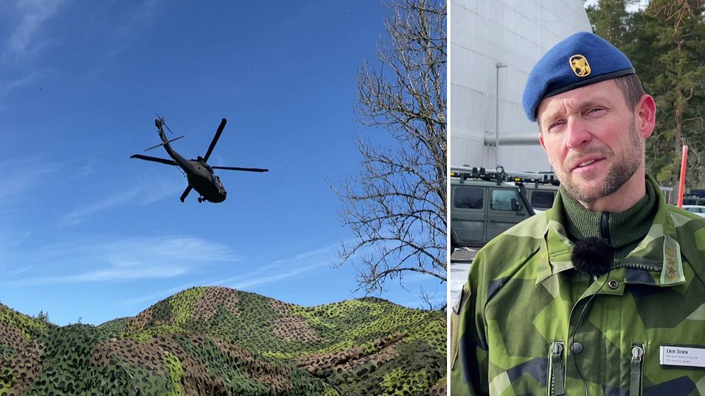 Erik Öhrn, ställförträdande chef på Helikopterflottiljen i Linköping och övningsledare på förbandet under militärövningen Aurora 23.