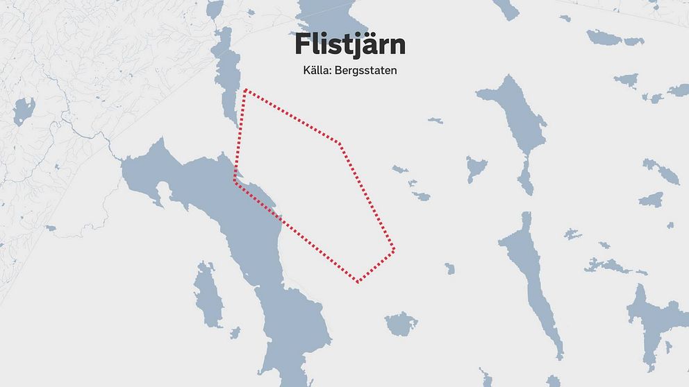 Karta med ett område markerat med rött. Rubrik Flistjärn.