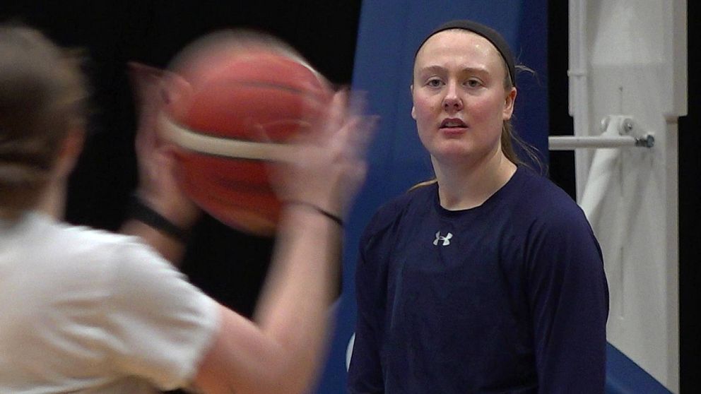 På bilden syns Jessica Kelliher, Östersund Baskets amerikanska nyförvärv till denna säsong.