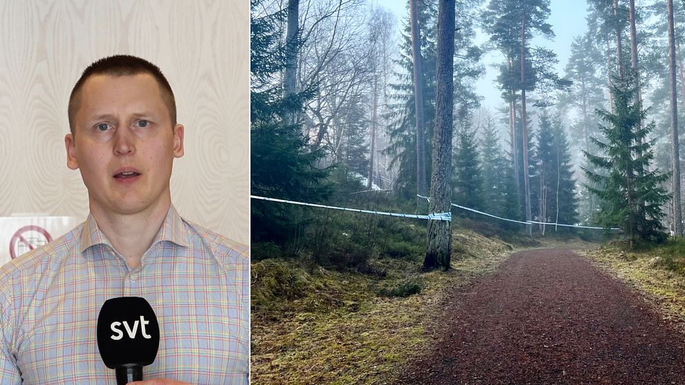 SVT:s reporter Johannes Tolf berättar från häktningsförhandlingen om de misstänkta mordplatserna i Taberg.