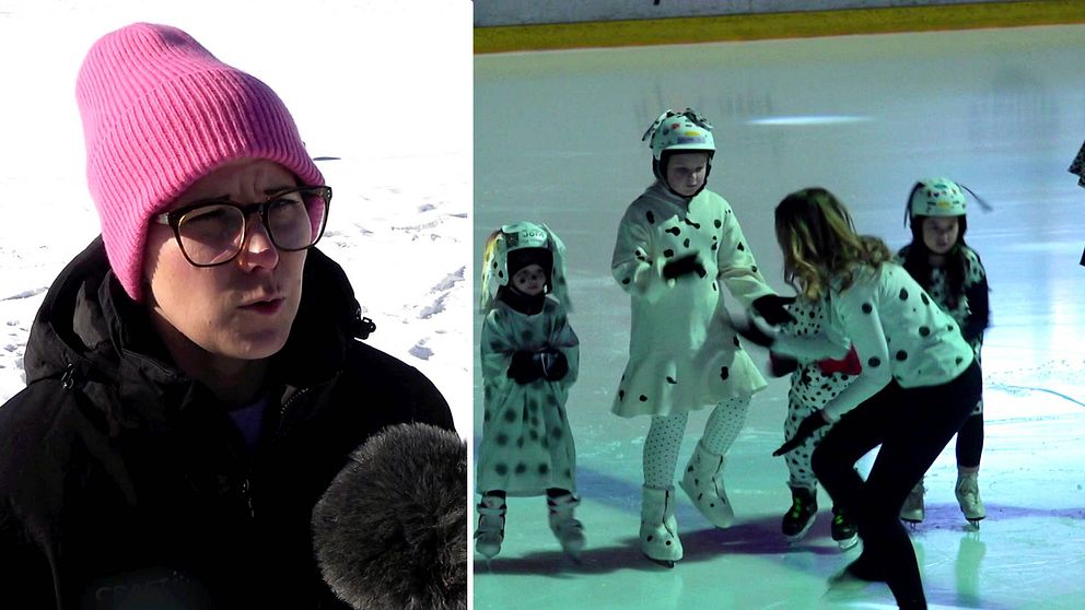 Till vänster Ida Sjögren som är bekymrad över det som hänt. Till höger från föreningen vintershow där barnen var utklädda till dalmatiner.