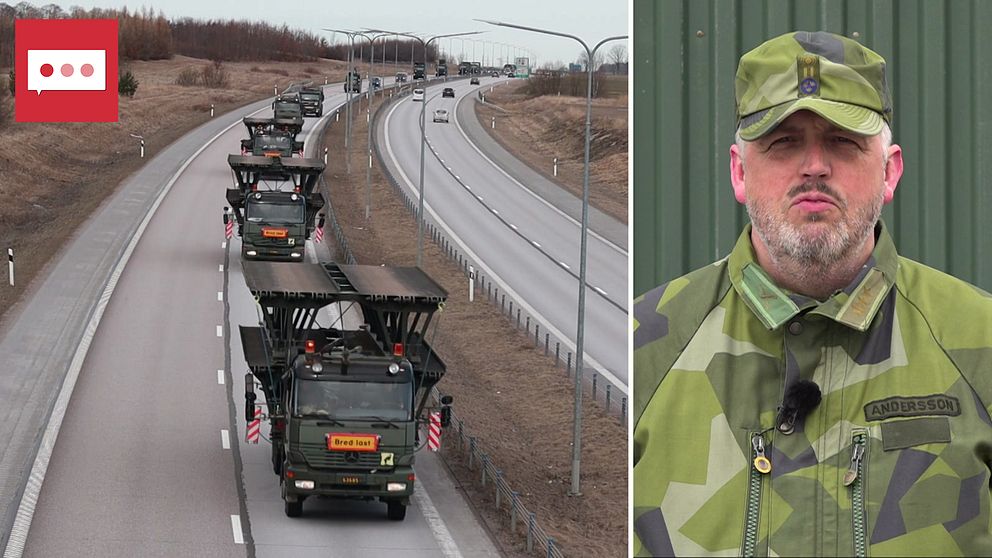 Tomas Andersson, samverkansbefäl på Fältjägarbataljonen i Östersund, förklarar vad som gäller när du stöter på en militärkolonn efter vägen.