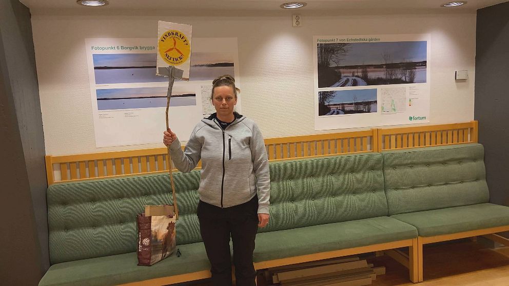 Hanne Buhrkall Nilsson var på samrådsmötet för vindkraftsparken och protesterade. Hör henne berätta varför i klippet.