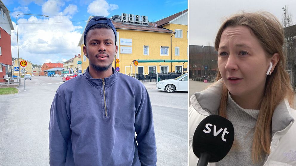 Abas Shekh i Kinda och studenten Malin Stuart i Linköping prata om ekonomin för unga i Östergötland.