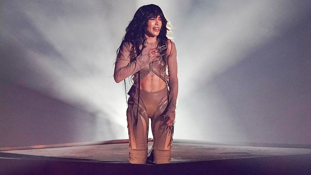 Loreen under framträdandet i Eurovision song contest 2023