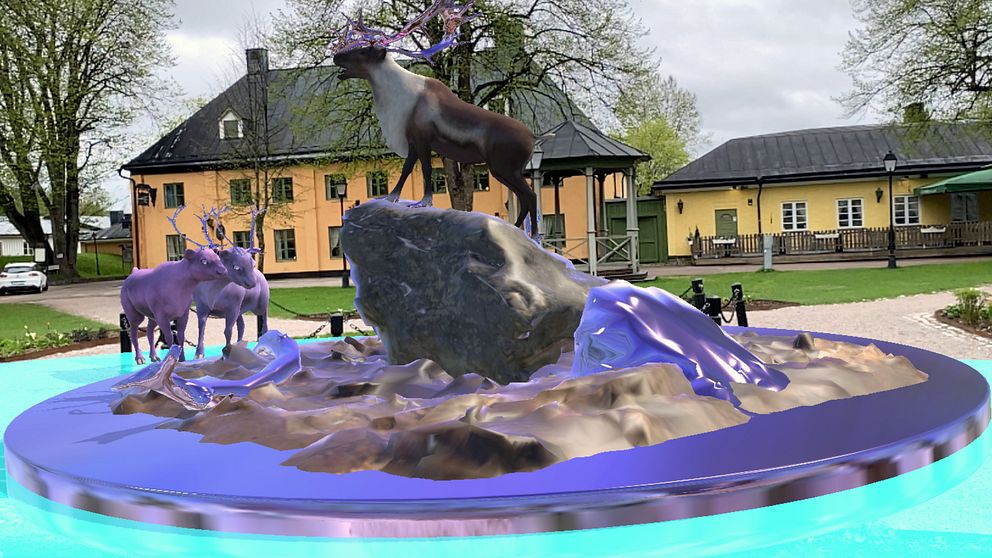 Virtuell ren står i parken i Säter