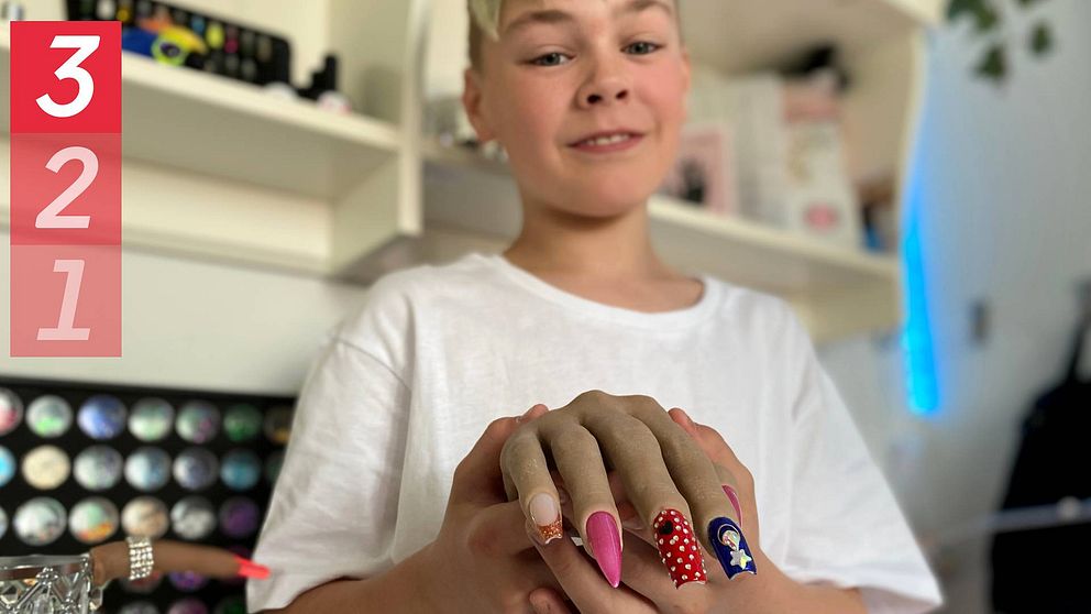 Tolvårige Douglas Strandlund är nagelfixare.