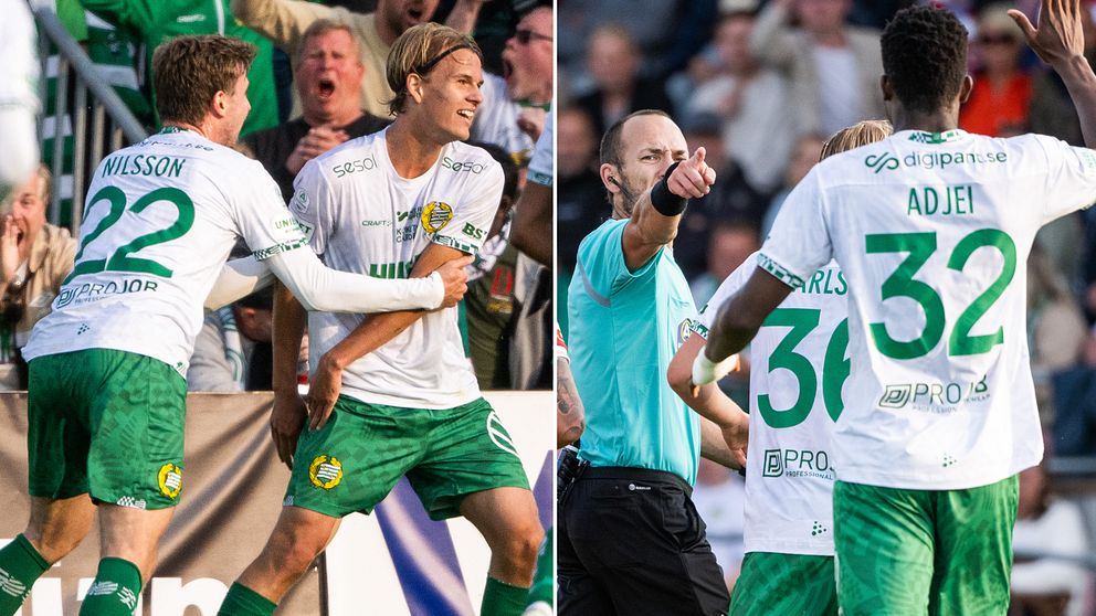 Markus Karlsson gjorde ett drömmål för Hammarby, innan Nathaniel Adjei blev utvisad.