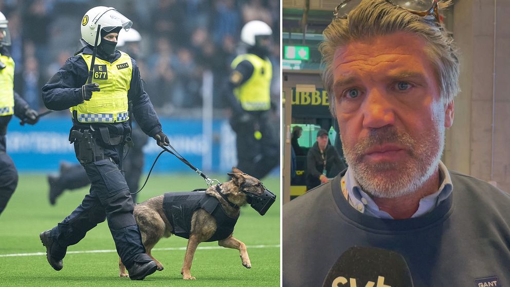 Djurgårdens sportchef Bosse Andersson upprörd efter skandalscenerna under derbyt.