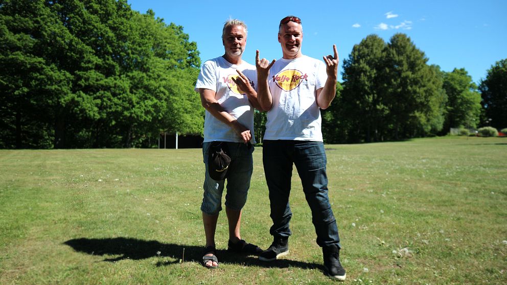 Rockbröderna Paul och Håkan Sidling i Holje Park, Olofström