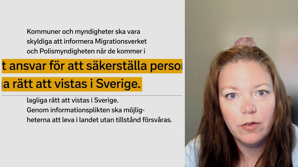 Tidöavtalets formulering av förslaget om anmälningsplikt / Ina Lindström (L), representant för Liberalerna i Västernorrland.
