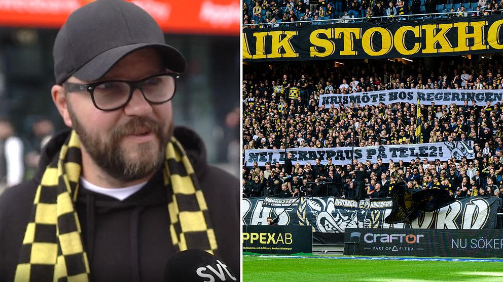 AIK-supportern Simon Bergström är inte orolig, trots kaosscenerna i derbyt.
