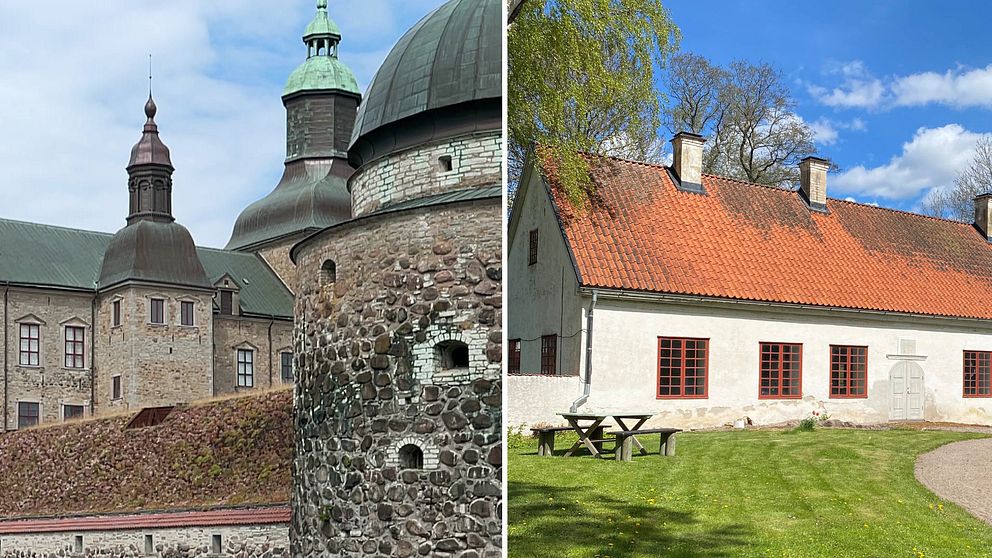 Bild föreställande Vadstena slott och Tuna kungsgård.