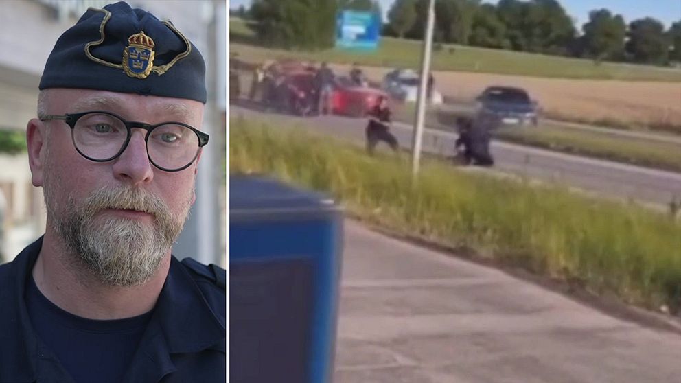 Den misstänkta bilen stoppades intill motorvägen i Järna. Hör vad vi vet om de gripna männen i videon.