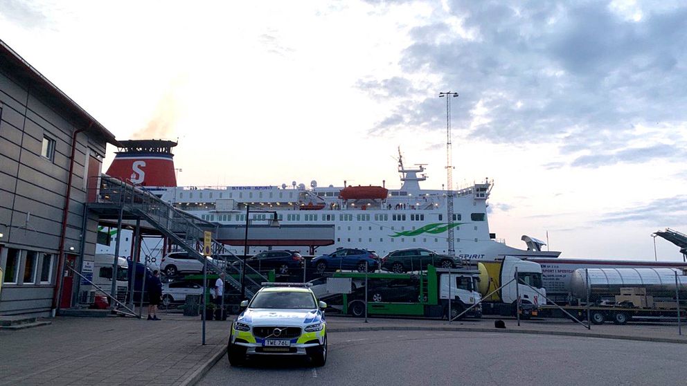 Stena Lines färja Stena Spirit i hamn i Karlskrona.