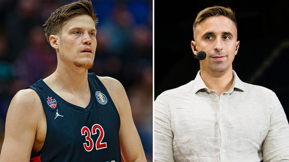 Jonas Jerebko och SVT:s expert Nick Rajacic.