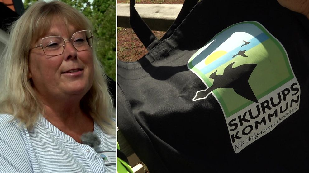 Skurups logotyp och kommunikationschefen Magdalena Hellström
