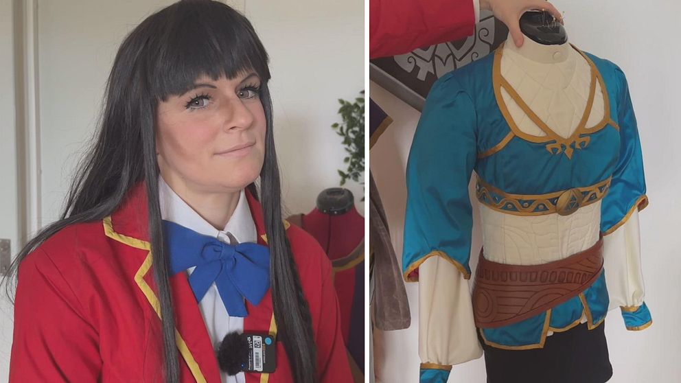 Till vänster ser du Sanna Eriksson och till höger ser du hennes därkt som hon ska uppträda med på världsmästarskapet.