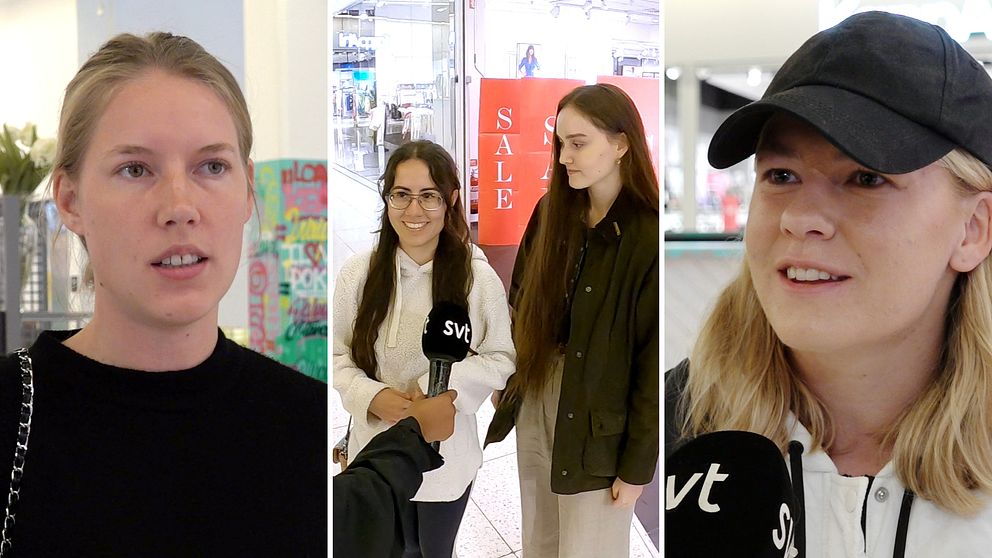 Kollage med fyra unga kvinnor som intervjuas