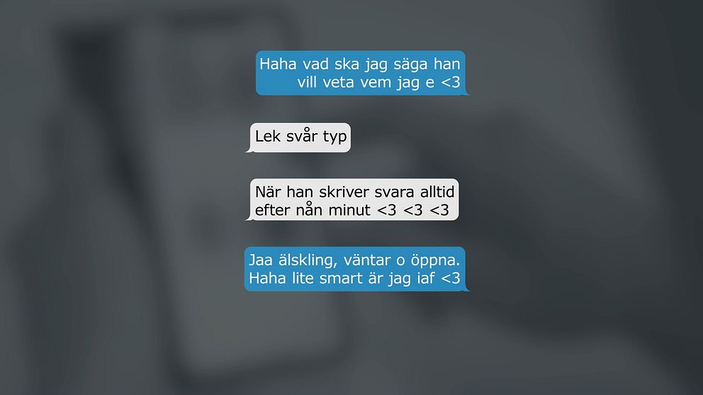 skärmdumpar på sms-meddelanden mellan två personer
