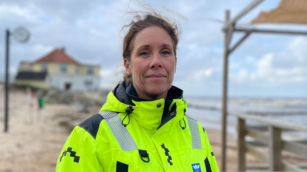 Annica Jörgensen menar att stränderna i Ängelholm har klarat sig relativt väl under förutsättningarna.