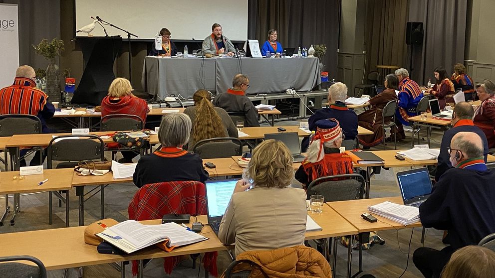 översiktsbild över Sametingets plenum i Arvdsjaur