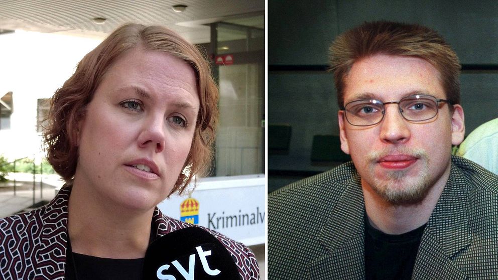 Emma Ekstrand, avdelningschef på Kriminalvården, och polismördaren Tony Byström (fd Olsson).