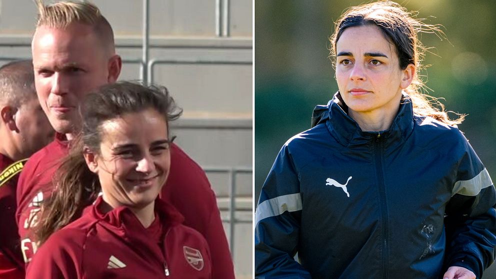 Renee Slegers med på Arsenals träning