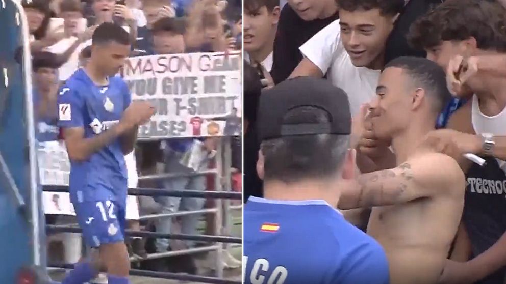 Se Mason Greenwood när han välkomnades till Getafe