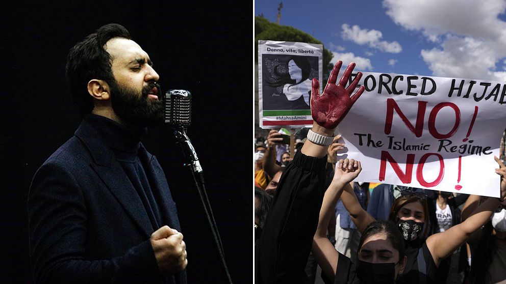 Artisten Mehdi Yarrahi är den senaste i en lång rad av musiker och kulturskapare som gripits och fängslats i Iran, för att ha stöttat proteströrelsen mot landets slöjtvång. Se den olagliga protestlåten i klippet.