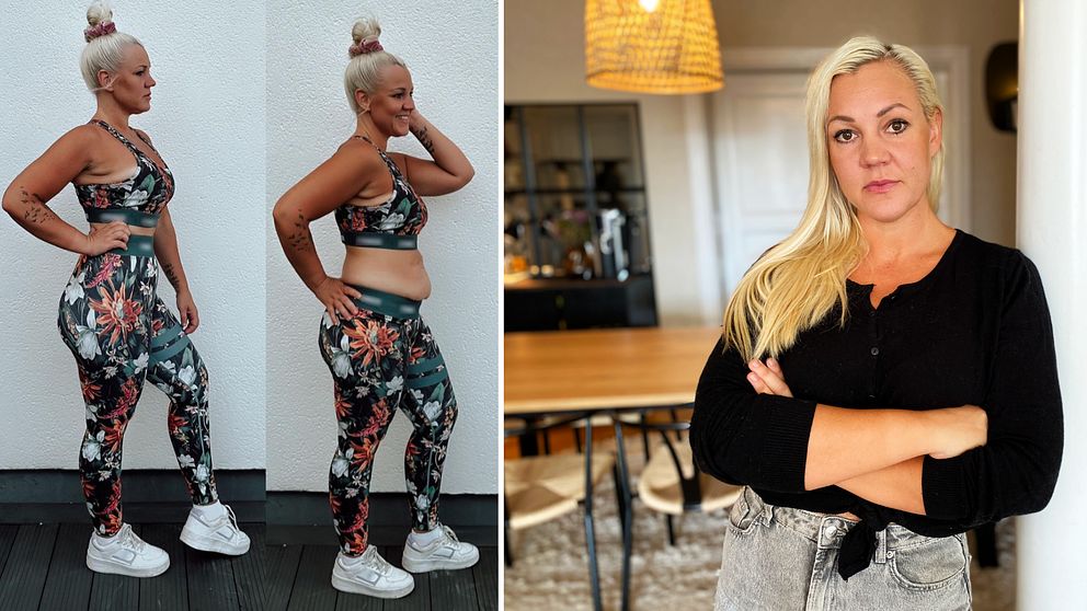 Tvådelad bild: Influencern Therese Wickman