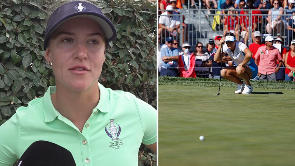 Linn Grant, till vänster, är en av fem svenskor i Europa-laget i Solheim Cup.