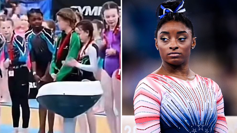 Se videon som fått gymnastikstjärnan Simone Biles att reagera.