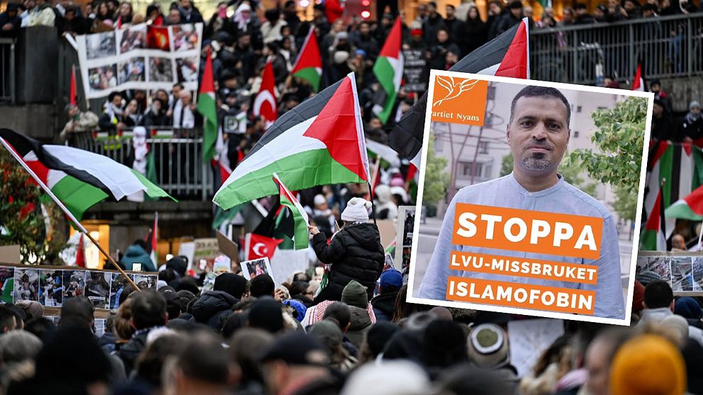 Ahmad al-Mughrabi arrangerade söndagens pro-palestinska demonstration i Stockholm. Enligt Källkritikbyrån har han kopplingar till kampanjen mot svensk socialtjänst.