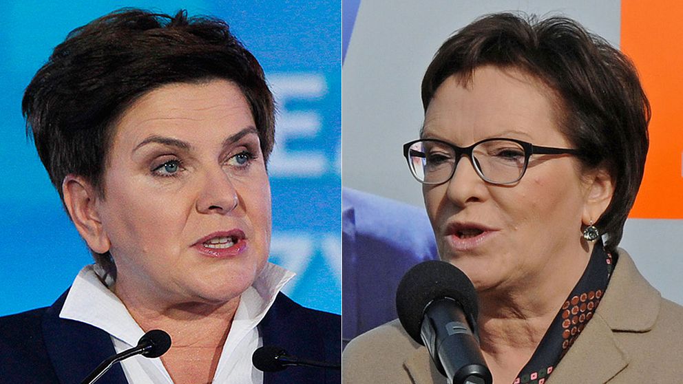 Beata Szydlo och premiärministern Ewa Kopacz.