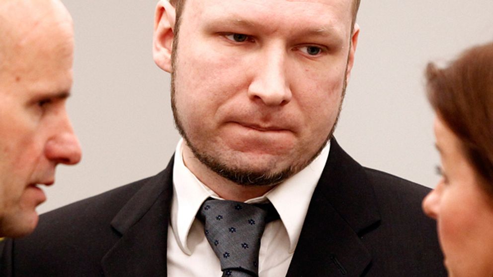 Anders behring Breivik vid rättegången. Foto: Scanpix