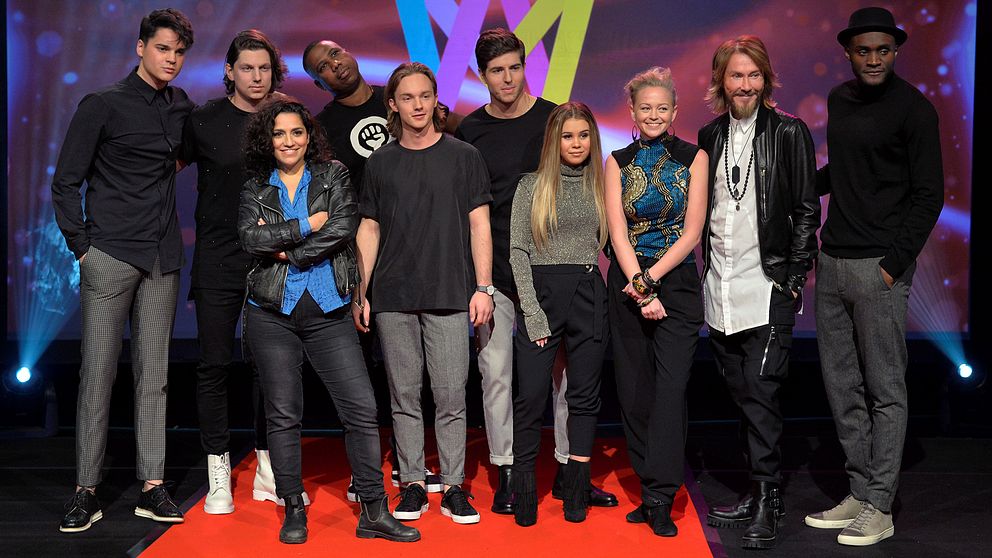 Artisterna i Melodifestivalens tredje deltävling 2016.
