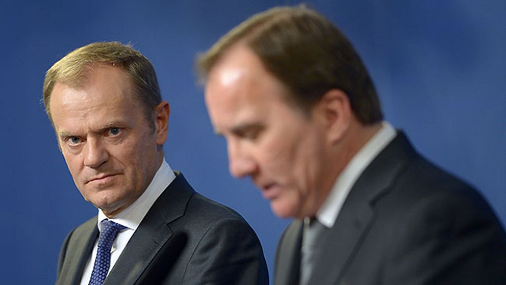 EU-toppmötets ordförande Donald Tusk och statsminister Stefan Löfven.