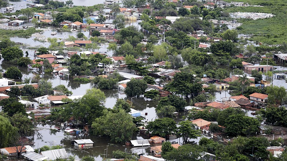 Delar av Paraguay ligger under vatten