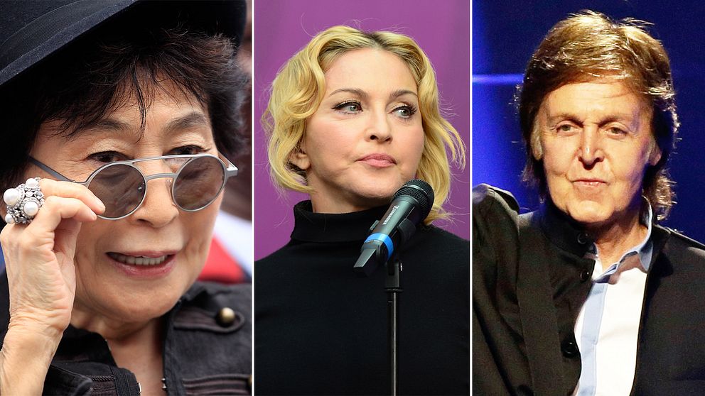 Yoko Ono, Madonna och Paul McCartney är några av alla de som sörjer David Bowies bortgång.