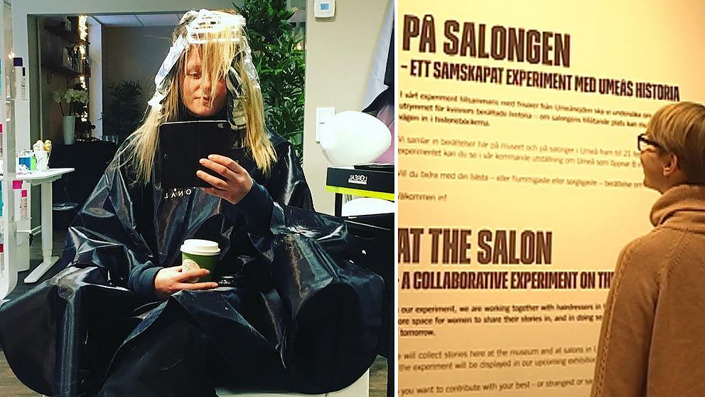 Frisörbesök (privat bild) salongbild från SVT