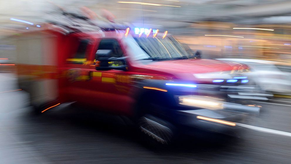 Räddningstjänsten fick rycka ut på en brand med explosionsrisk i Köpmanholmen.