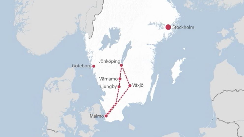 Höghastighetstågen ska köra mellan storstäderna Stockholm, Göteborg och Malmö. Men hur sträckan mellan Jönköping och Malmö ska dras har inte varit helt självklart.