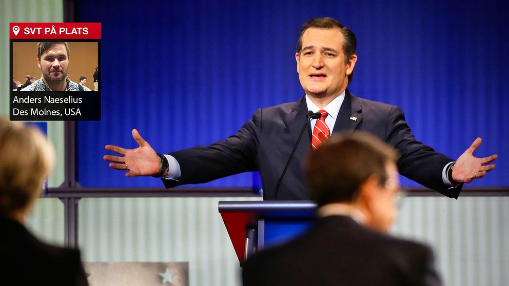 Ted Cruz inledde debatten med att slå tillbaka mot Donald Trump.
