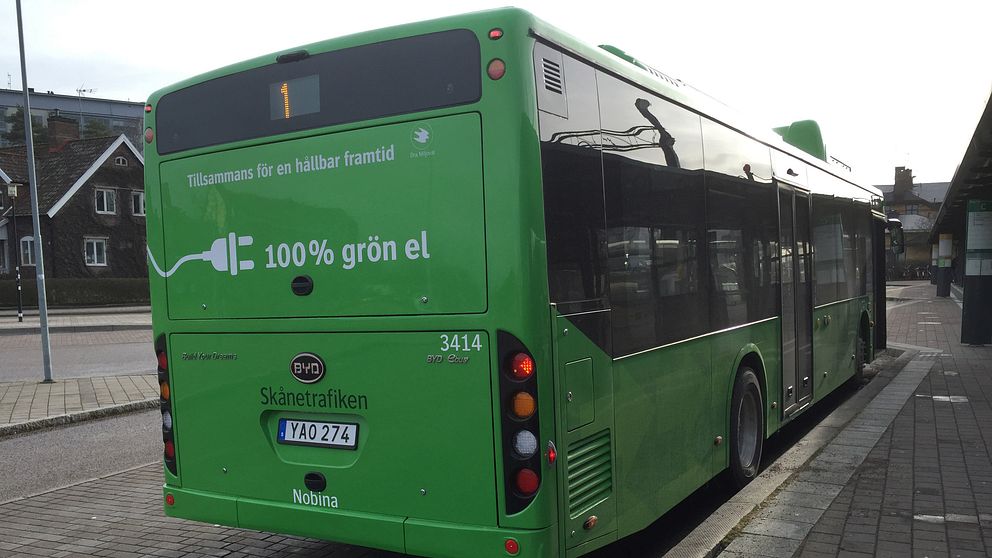 Skånes första eldrivna bussar i Ängelholm