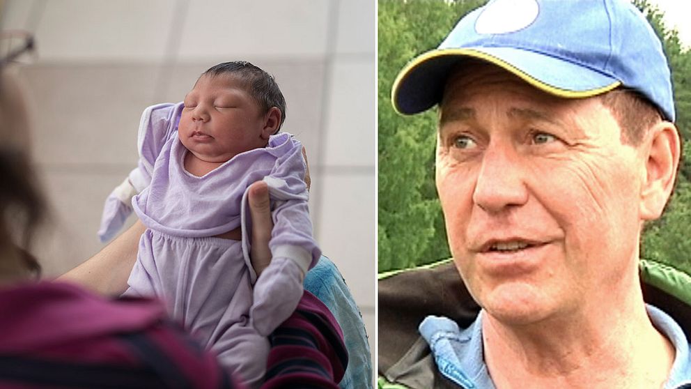 Till vänster i bild ett spädbarn som fötts med mikrocefali, man har hittat zikavirus i fostervattnet hos barn som fått mikrocefali. Till höger myggbekämparen Jan Lundström.