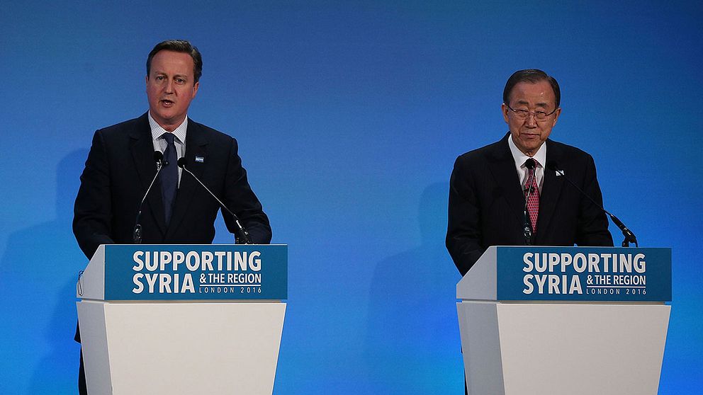 Brittiske premiärministern David Cameron och FN:s generalsekreterare Ban Ki-moon.
