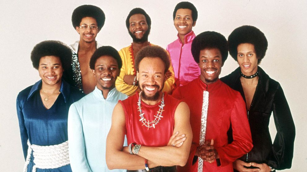 Gruppbild på bandet Earth, wind & fire.