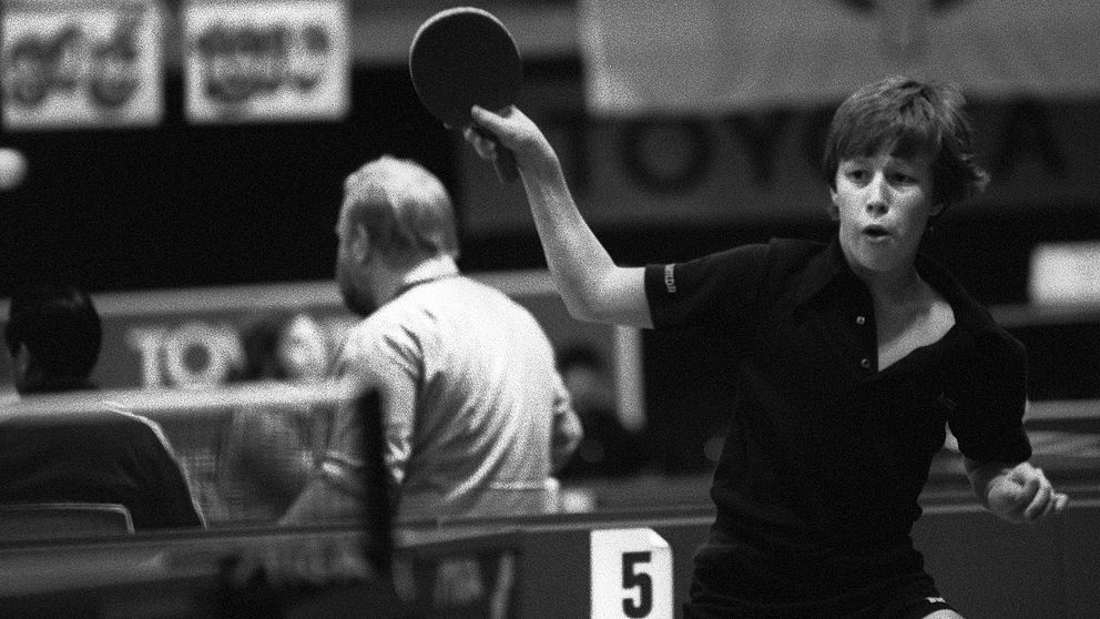 En 15-årig Jan-Ove Waldner spelar SOC, 1980.