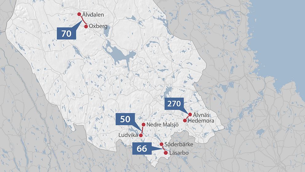 Karta över sträckor med vägkameror